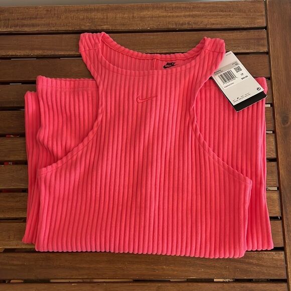 Nike Sportswear Chill Rib Slim Sleeveless Midi Dress Aster Pink XS(FN3679-629） - Picture 6 of 12